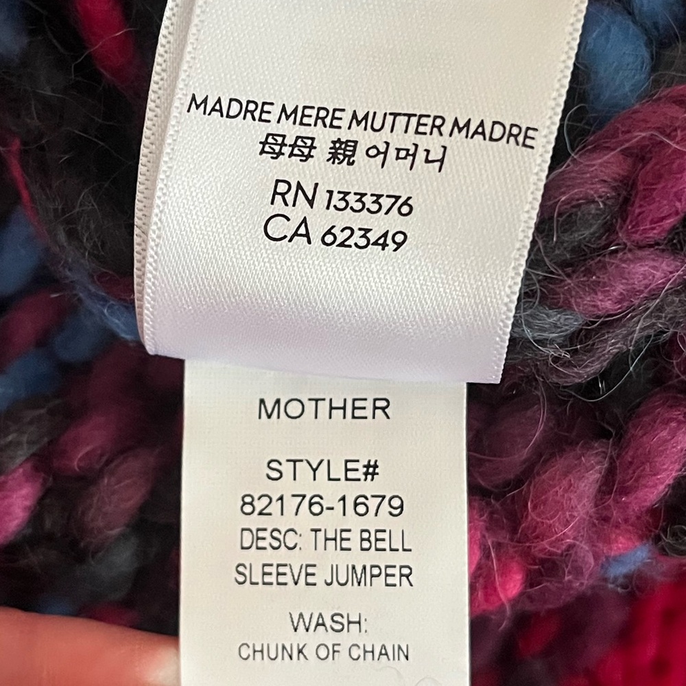 {MOTHER} The Bell Sleeve Jumper Sweater Alpaca and Wool Blend in Chunk of Chain - Picture 13 of 16